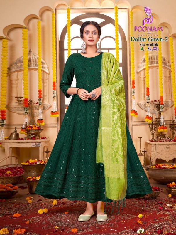 Poonam Dollar Gown 2 Festive Wear Rayon Designer Readymade Collection